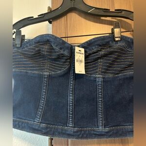 Express Women's Dark Blue Denim Bustier